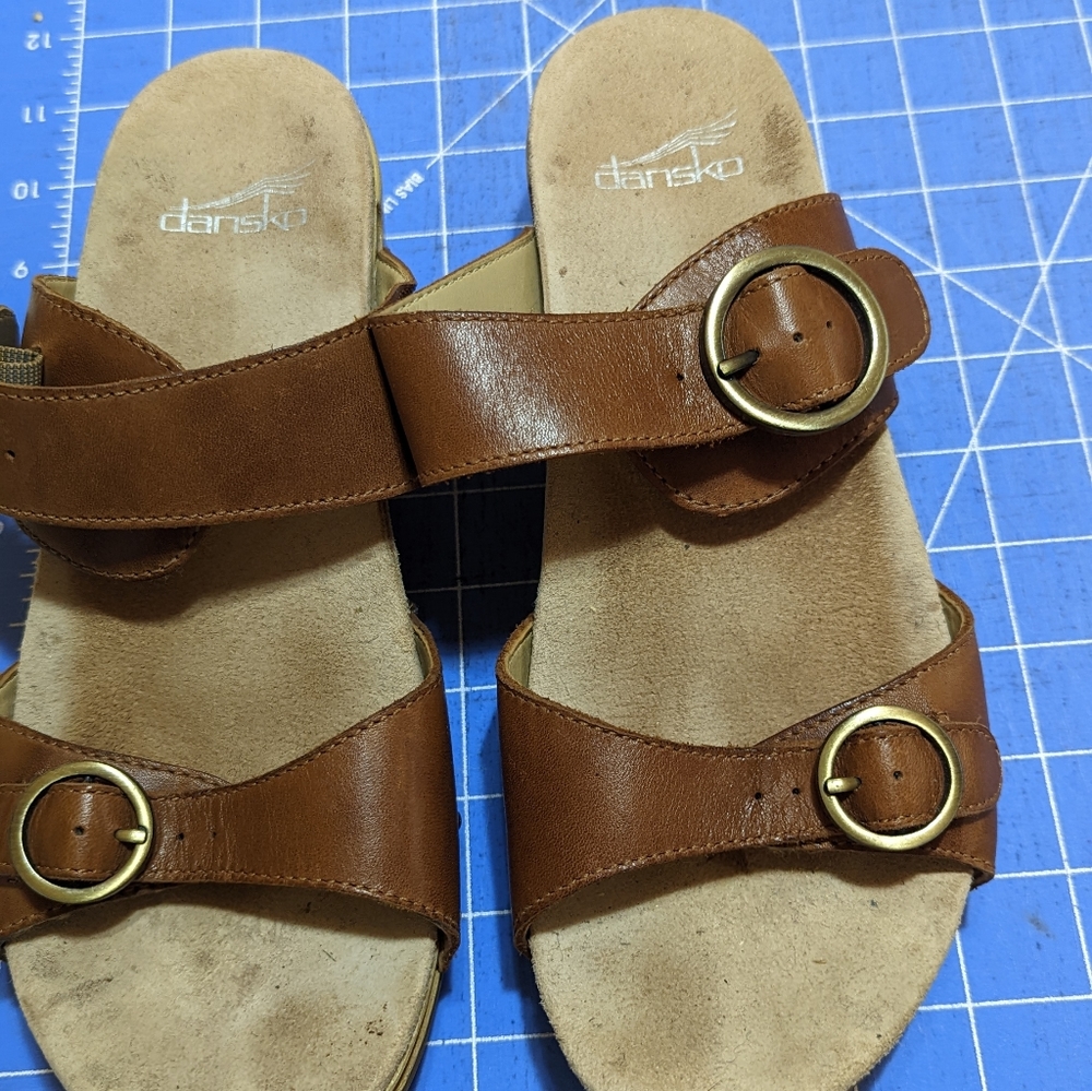Dansko Clogs Slides Leather Camel - image 1